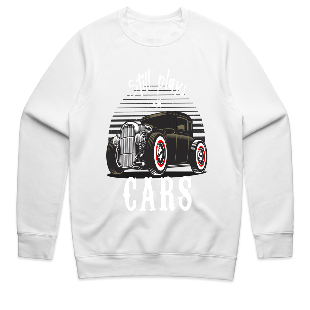 "Still Plays with Cars" Vintage Hot Rod T-shirt – A True Car Lover's Pride!