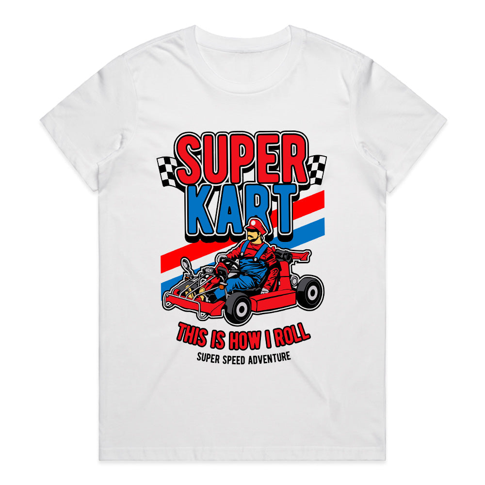 Super Kart Racing T-Shirt – Retro Gamer & Go-Kart Enthusiast Tee!