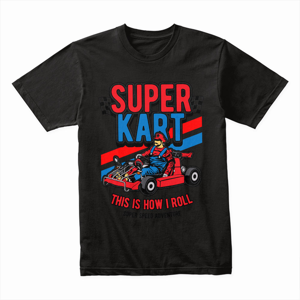 Super Kart Racing T-Shirt – Retro Gamer & Go-Kart Enthusiast Tee!