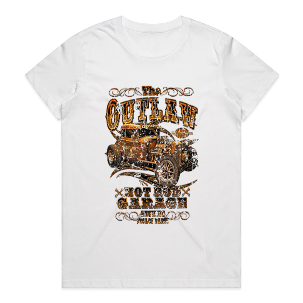 The Outlaw Hot Rod Garage Vintage T-Shirt – Ride with Rebel Style!