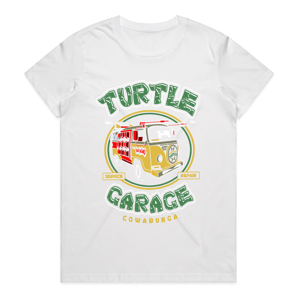 Turtle Garage – Cowabunga Classic Van T-Shirt  Retro Cartoon Vibes