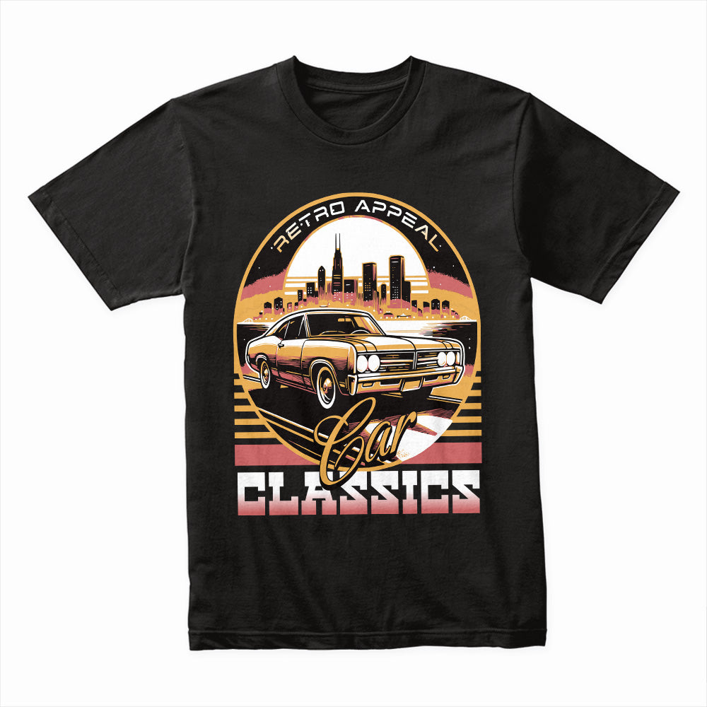 Retro Appeal Classic Car T-Shirt – Vintage Muscle Car & Urban Night Drive Tee