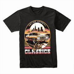 Retro Appeal Classic Car T-Shirt – Vintage Muscle Car & Urban Night Drive Tee