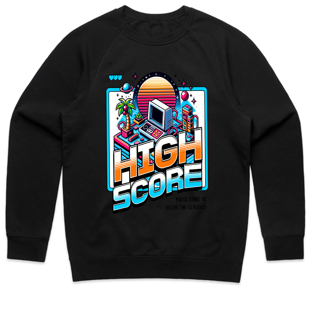 High Score - Retro Arcade Sunset Gaming T-Shirt
