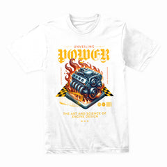 Unveiling Power – Fiery V8 Engine Performance T-Shirt