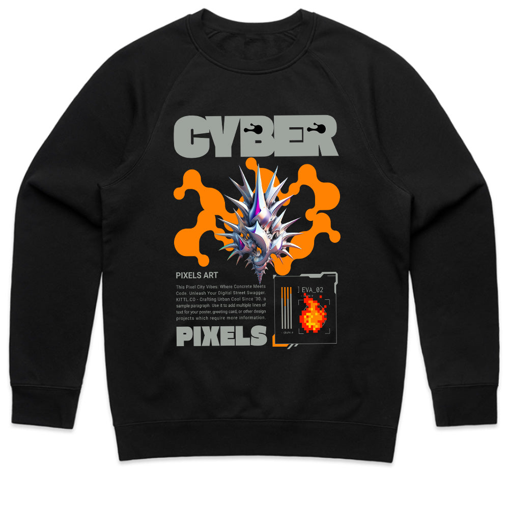 Cyber Pixels - Futuristic Digital Art Streetwear T-Shirt