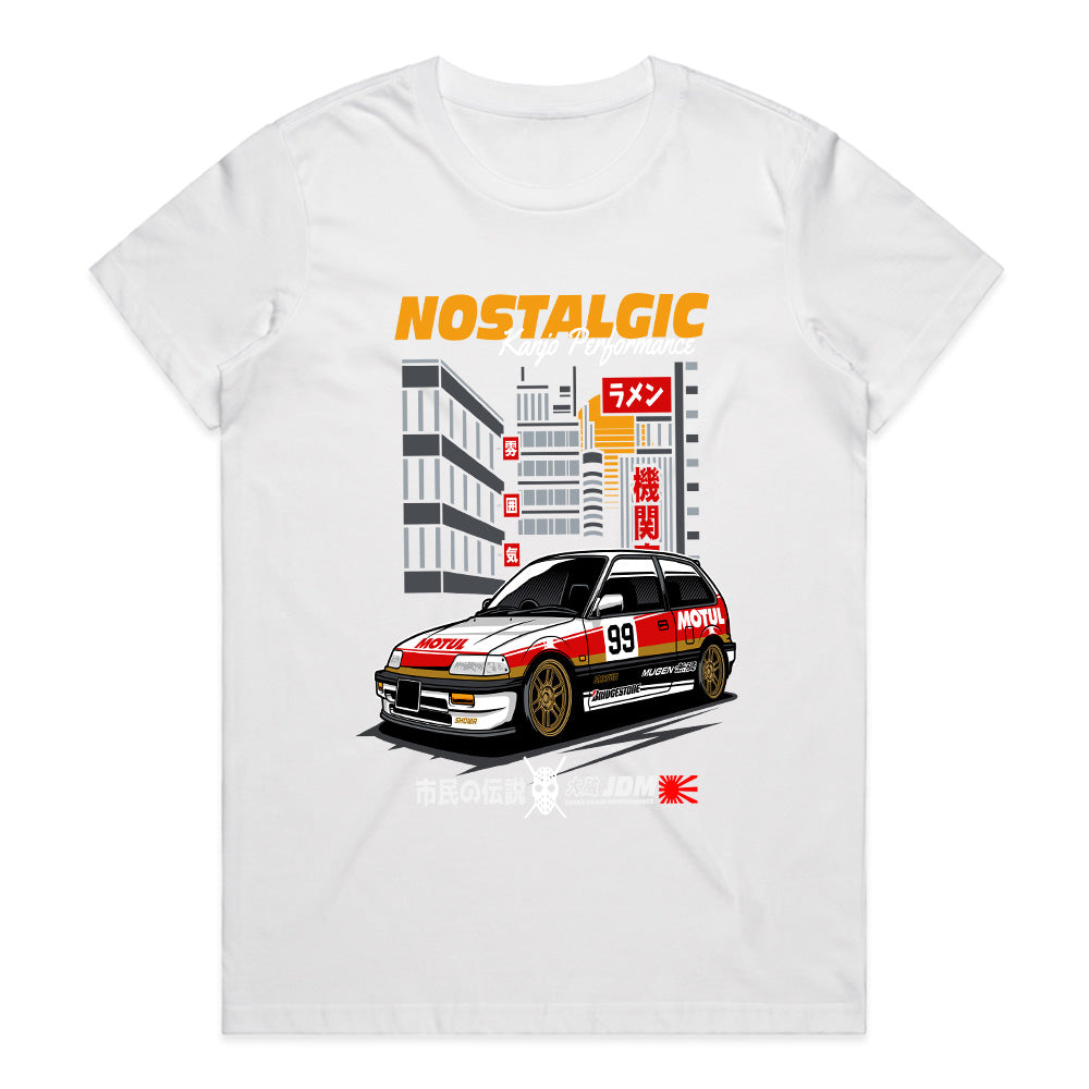 Retro JDM Honda Civic Hatchback Racing T-Shirt – Nostalgic Kanjo Performance Tee