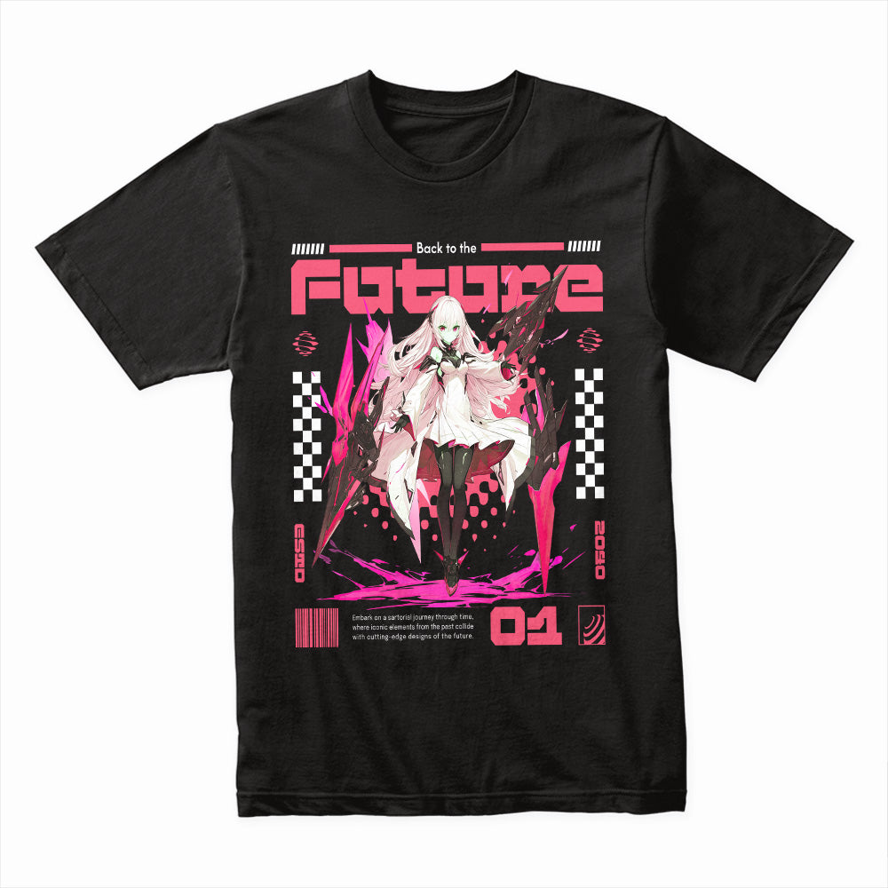 Future Cyber Valkyrie – Neon Sci-Fi Anime Tee