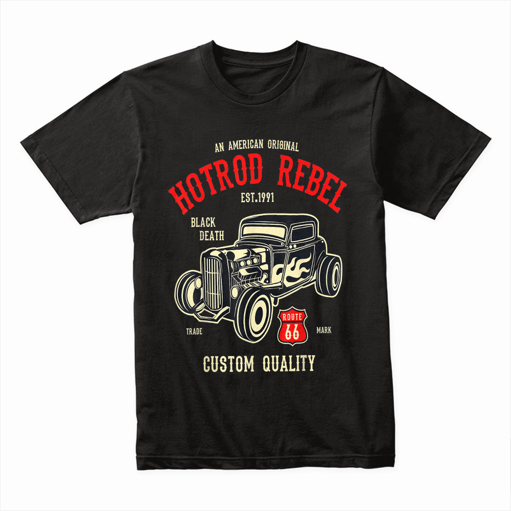 Hot Rod Rebel Vintage T-Shirt – Classic Route 66 Muscle Car Tee!
