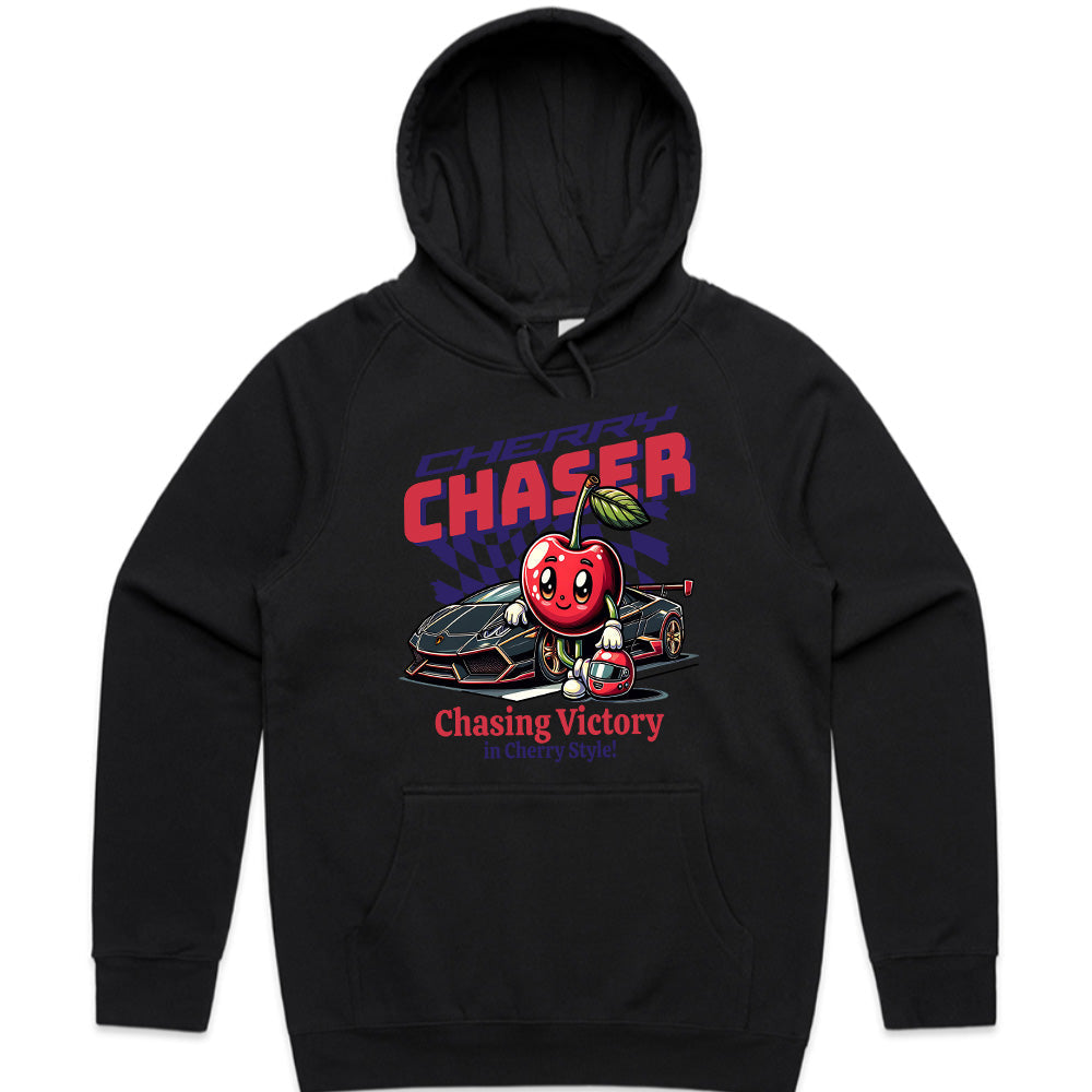 Cherry Chaser T-Shirt – Fun Racing-Inspired Supercar & Cartoon Cherry Tee