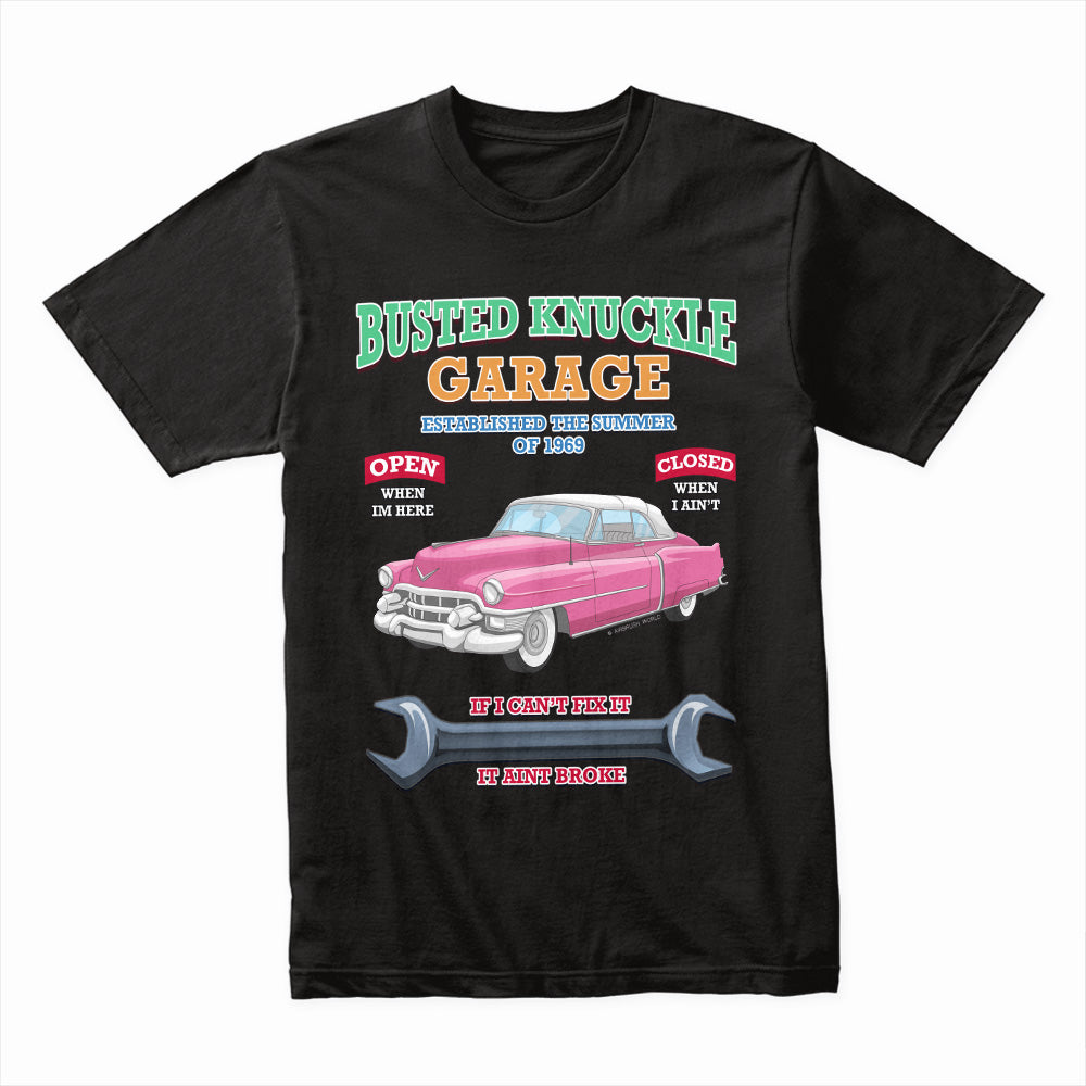 Busted Knuckle Garage Classic Car T-Shirt – Vintage Auto Shop Tee for Mechanics & Car Lovers!