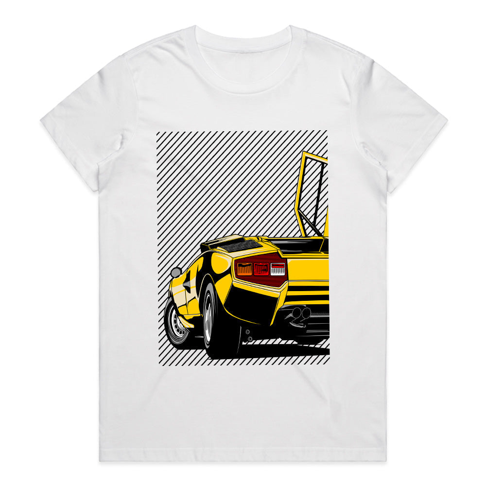 Retro Supercar Legends T-Shirt – Classic Yellow Italian Exotic Car Design
