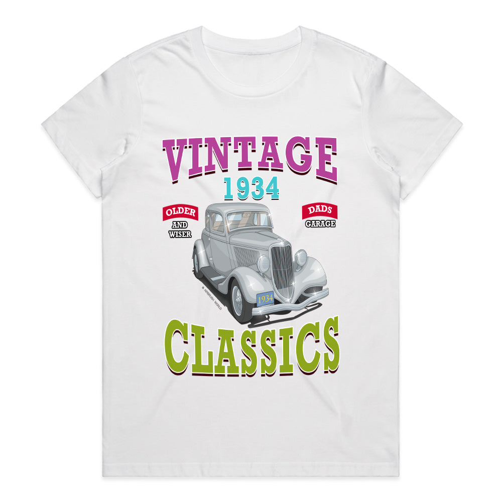 Vintage 1934 Classics T-Shirt – Retro Car Lover’s Dream Tee!
