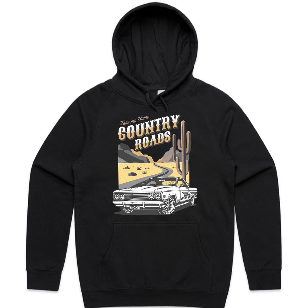 Country Roads T-Shirt – Classic Muscle Car & Desert Road Trip Tee