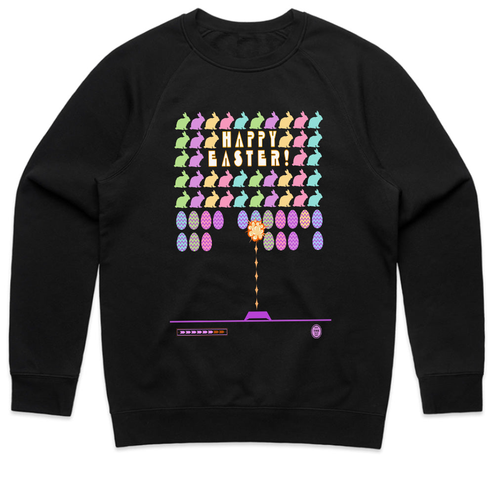 Retro Easter Arcade T-Shirt – Pixel Bunny & Egg Shooter Game