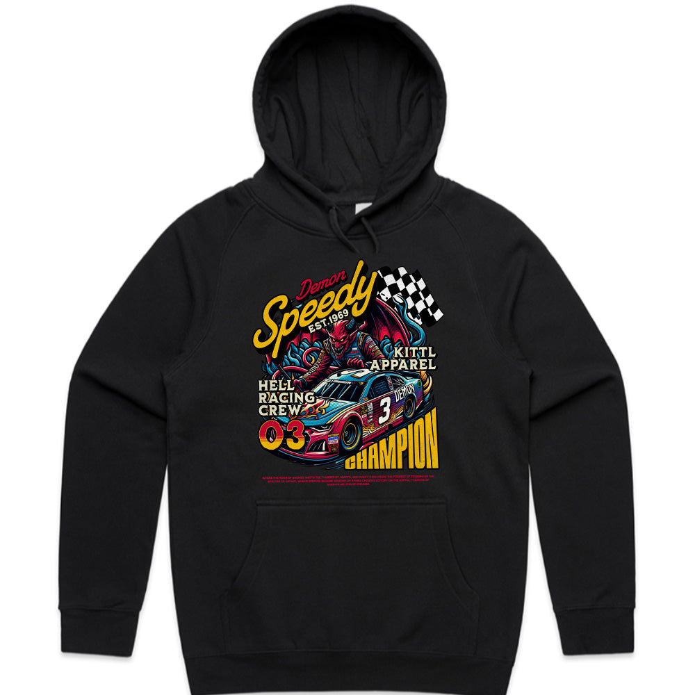 Demon Speedy Racing T-Shirt – Hell Racing Crew Champion Tee