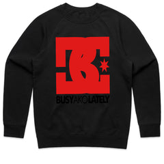 Busy Ako Lately" Graphic T-Shirt – Bold Red Logo Design