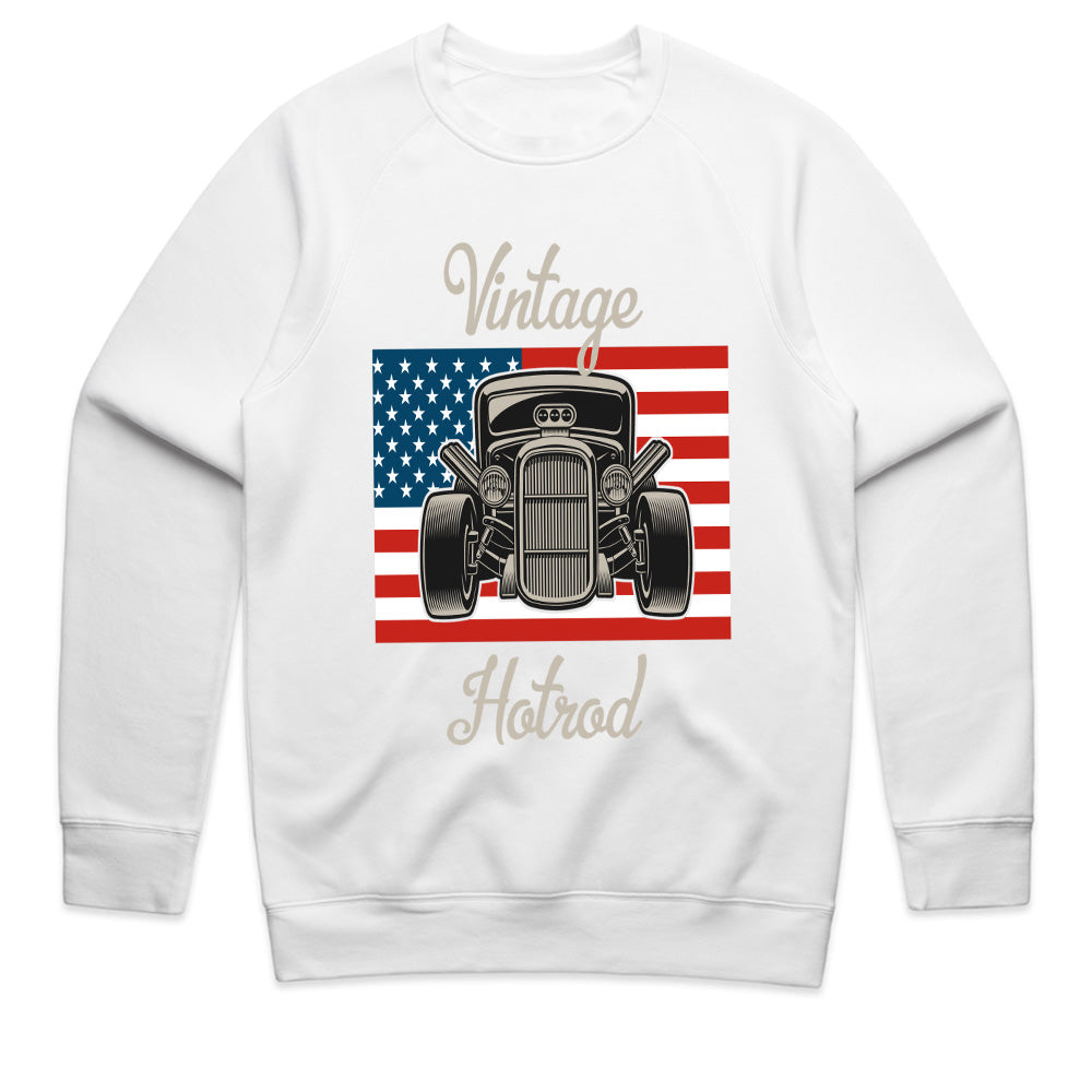 Vintage Hot Rod – American Flag Classic Car Tee