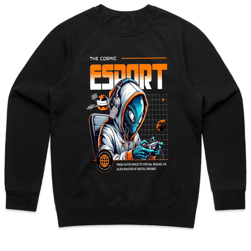 Cosmic Esports Alien Gamer T-Shirt – Futuristic Sci-Fi Gaming Style
