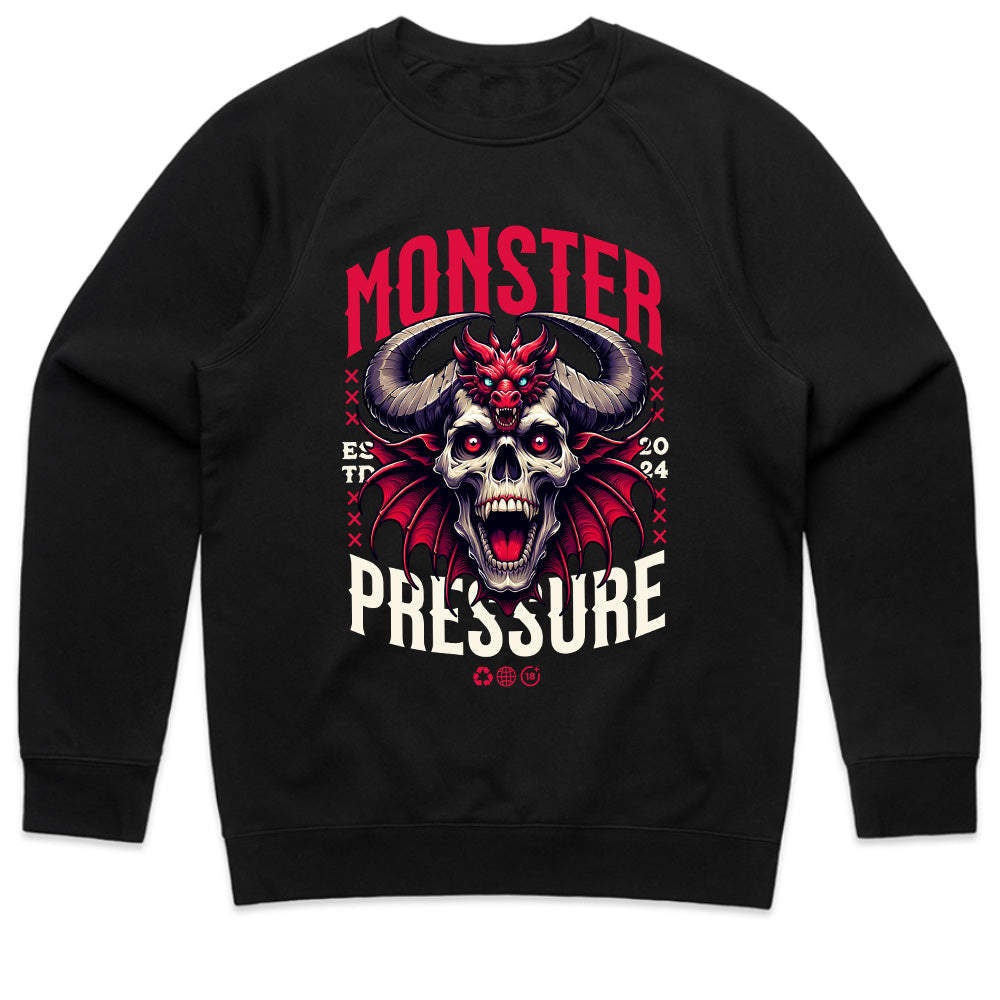 Monster Pressure T-Shirt – Dark Gothic Skull & Demon Aesthetic