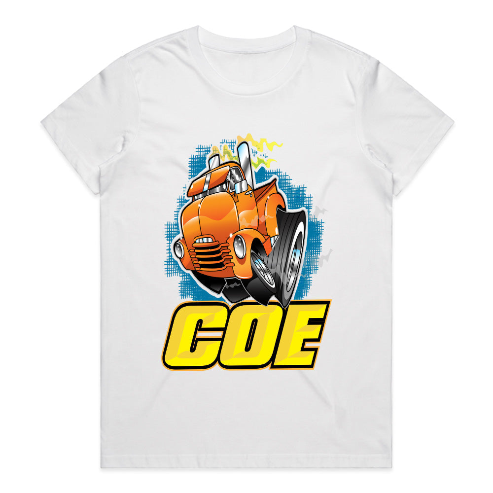 COE Vintage Hot Rod Truck – Cartoon Classic Big Rig Tee