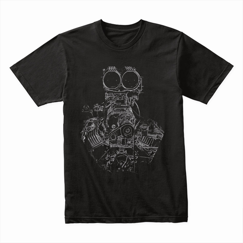 Blown V8 Engine Blueprint – Vintage Hot Rod T-Shirt