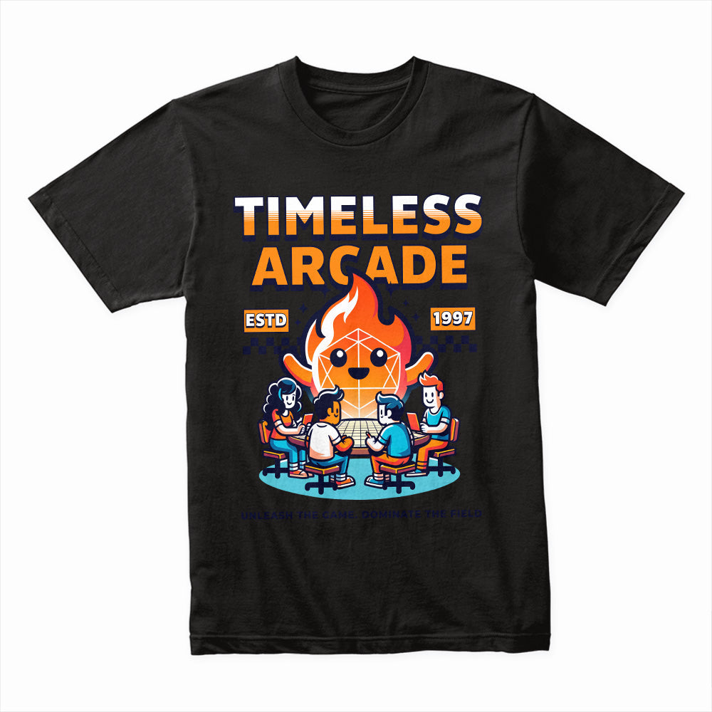 Timeless Arcade - Retro Gaming & Tabletop Fusion T-Shirt