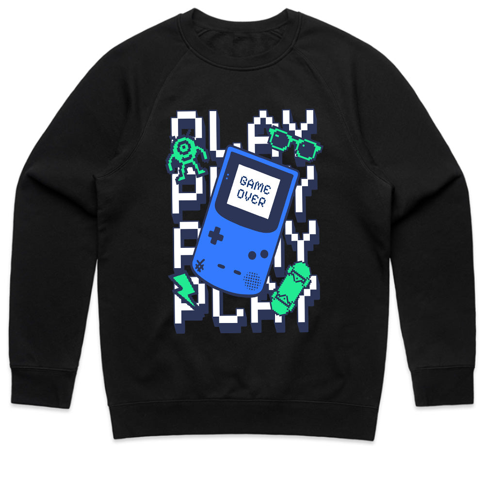 Retro Handheld Gamer T-Shirt – Play Play Play Pixel Art