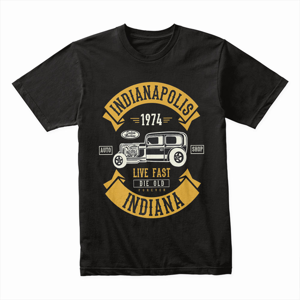 Indianapolis Vintage Hot Rod T-Shirt – Classic Muscle Car Tribute