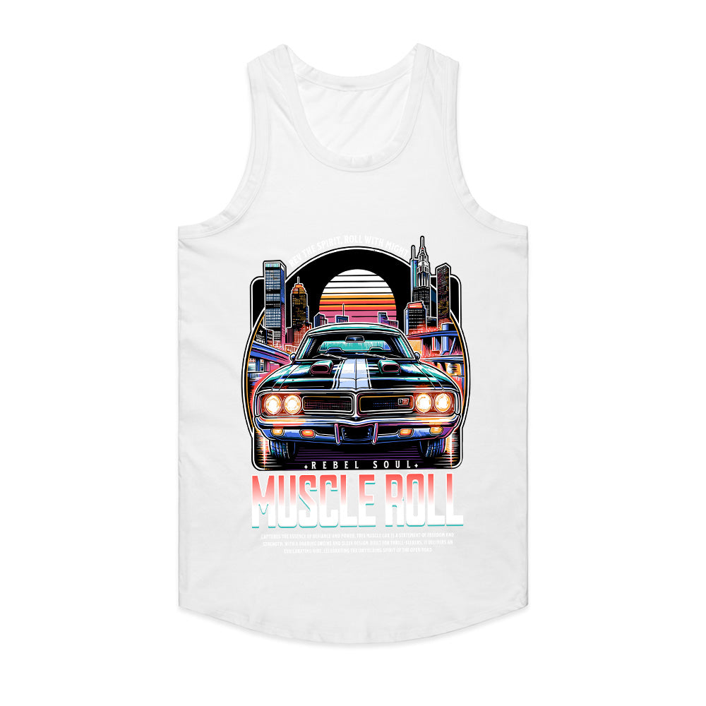 Muscle Roll – Retro Neon Muscle Car Graphic Tee
