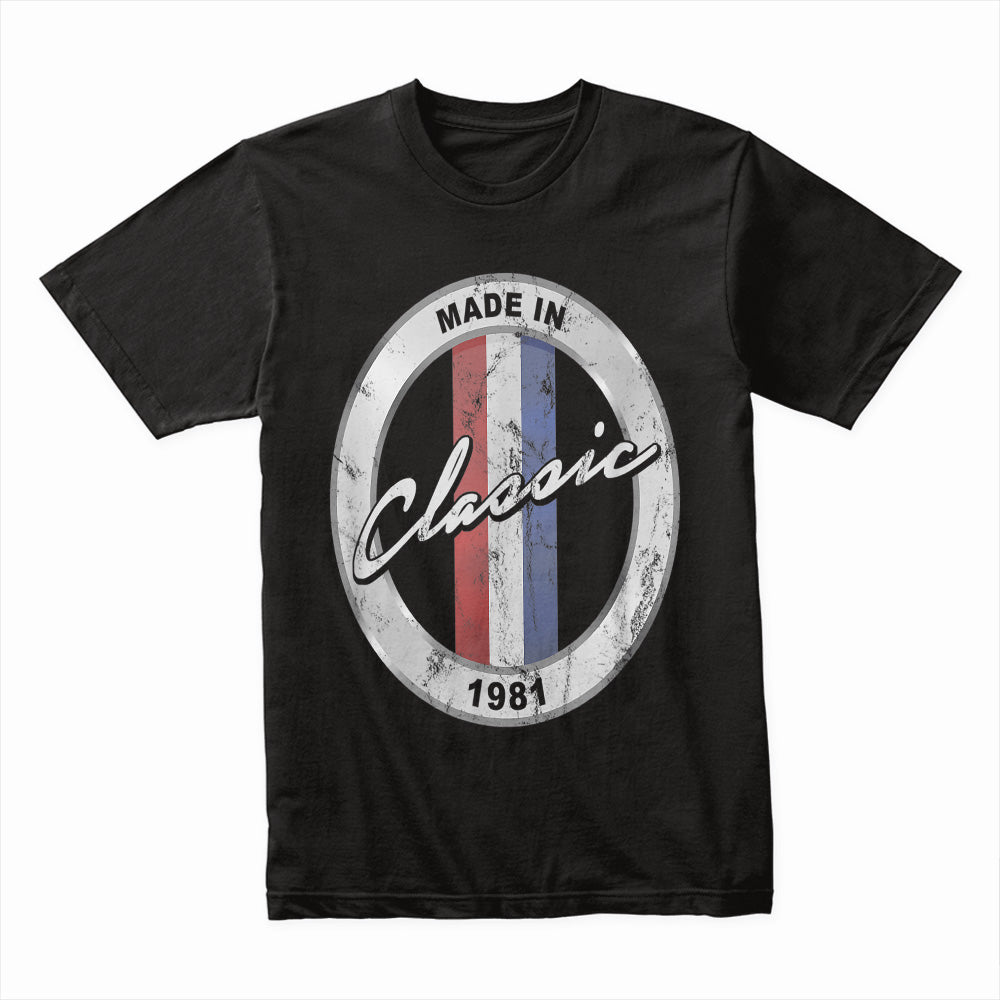 Made In 1981 Classic Vintage T-Shirt – 40th Birthday Gift for Car Enthusiasts