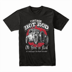 Vintage Hot Rod "Old Steel is Real" Classic Car Enthusiast T-Shirt