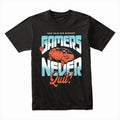"Gamers Never Quit" T-Shirt - Retro Futuristic Gaming Design