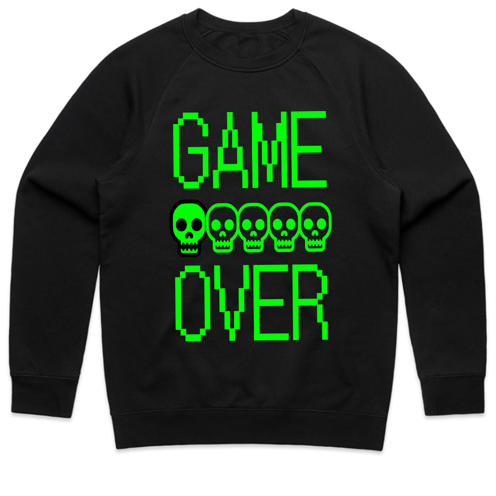 Retro Pixel "Game Over" T-Shirt – Neon Skull Gamer Tee
