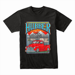 Vintage "Hubber" Hot Rod Truck T-Shirt – Classic GMC Pickup & Train Scene