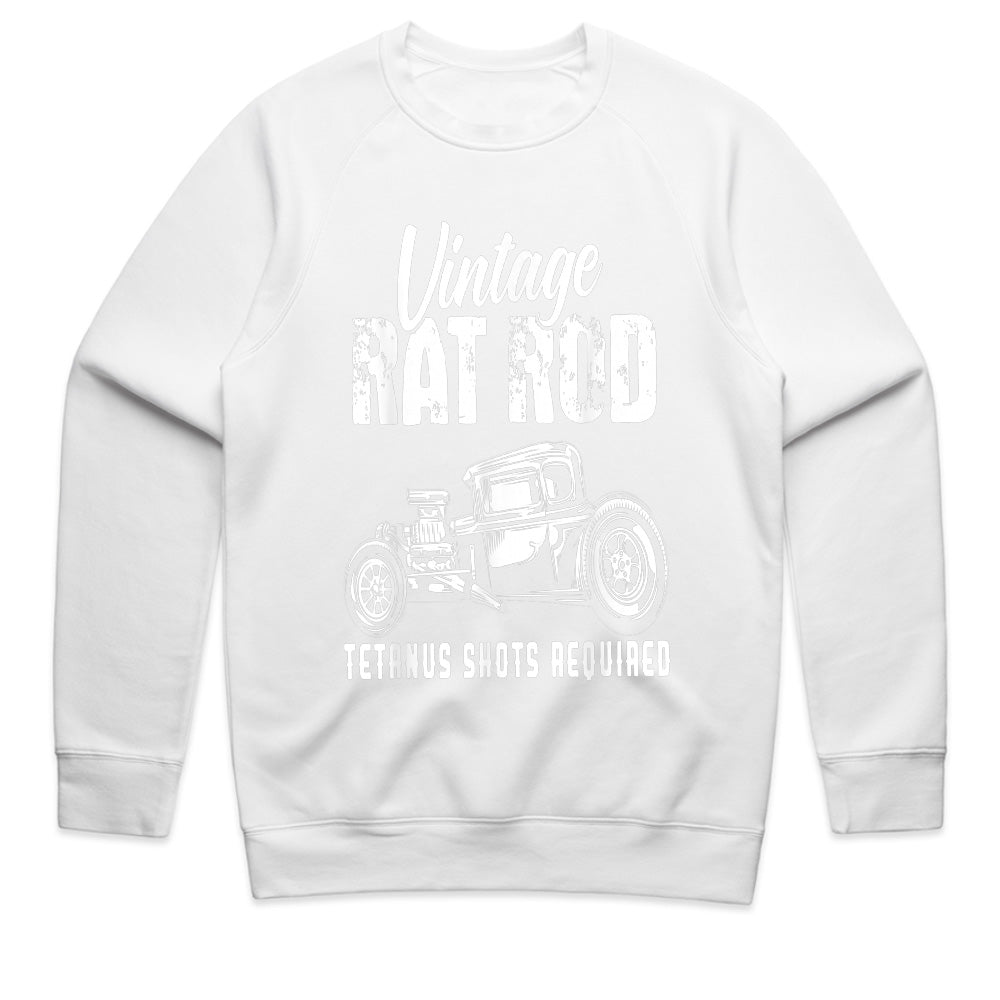 Vintage Rat Rod T-Shirt – Classic Hot Rod "Tetanus Shots Required" Tee for Car Enthusiasts