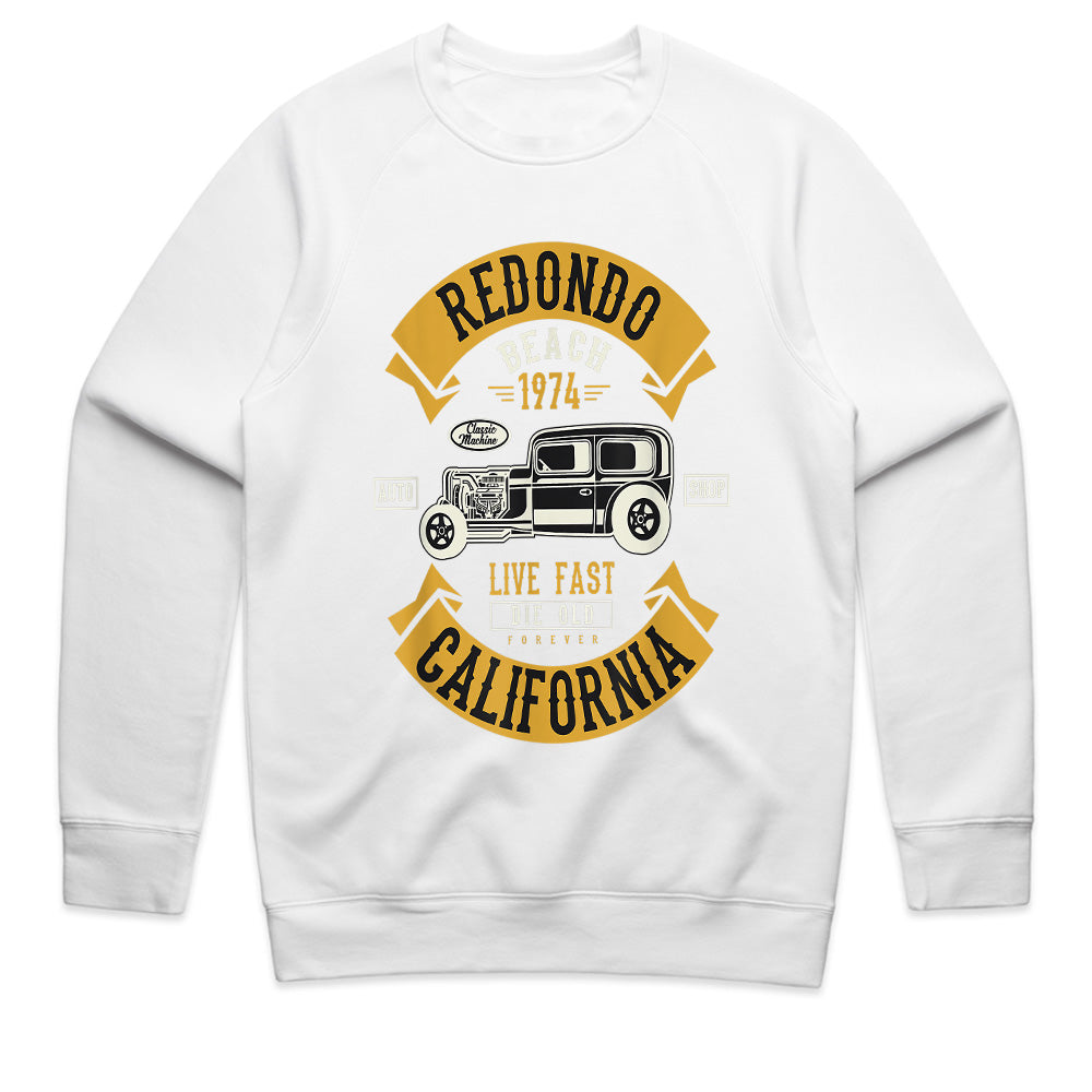 Vintage Redondo Beach California Hot Rod T-Shirt – Classic 1974 Retro Car Shop Design