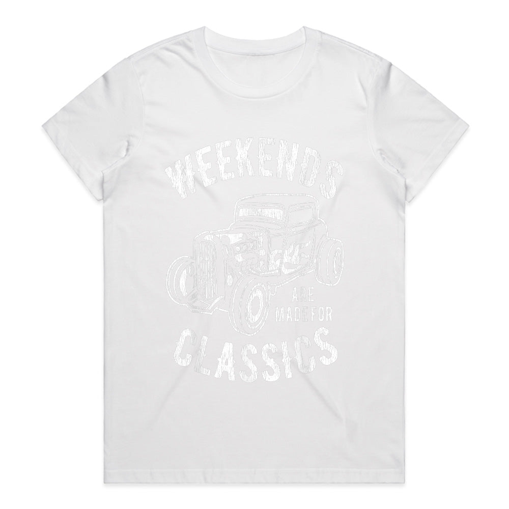 "Weekends Are Made for Classics" Vintage Hot Rod T-Shirt – Classic Car Lovers Tee