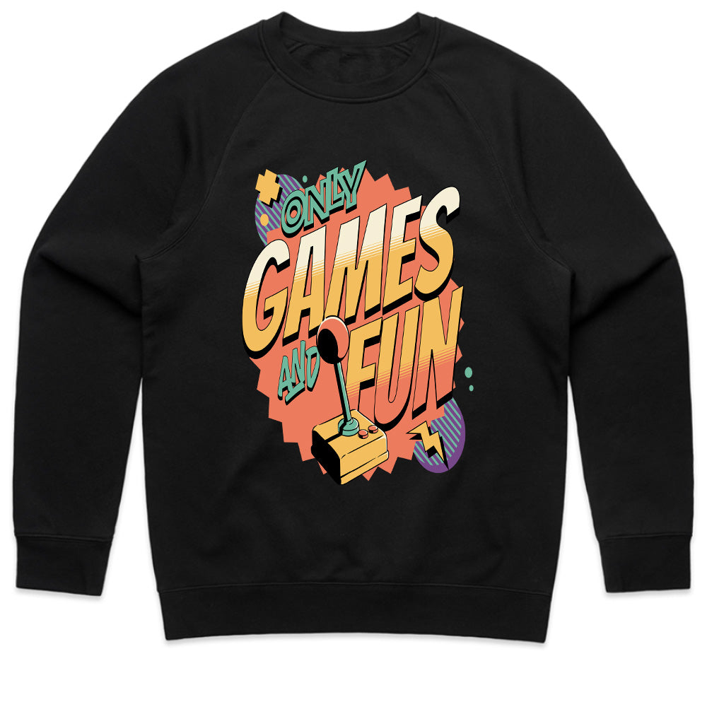 "Only Games and Fun – Retro Arcade Joystick Gaming T-Shirt"