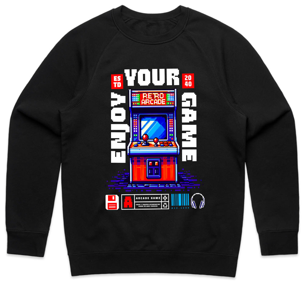 "Enjoy Your Game – Retro Arcade Pixel Art Gaming T-Shirt"