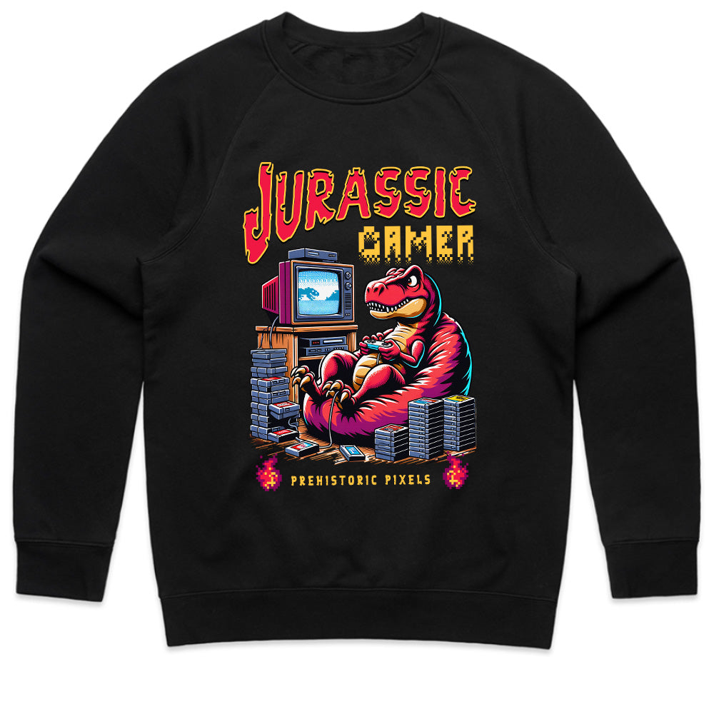 Jurassic Gamer T-Shirt – Prehistoric Pixels Retro Gaming Tee