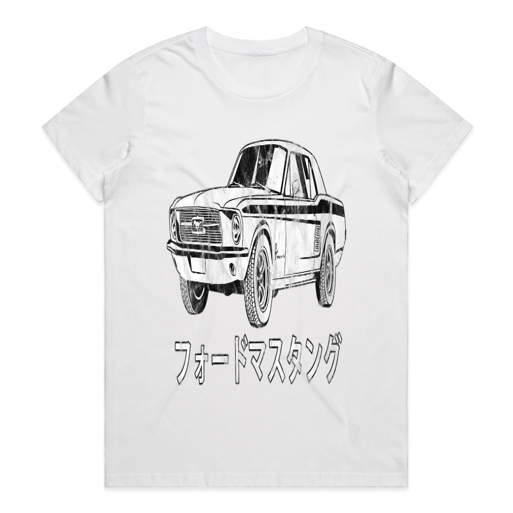 Vintage Mustang Japanese Kanji Sweatshirt – Classic Muscle Car Enthusiast Apparel