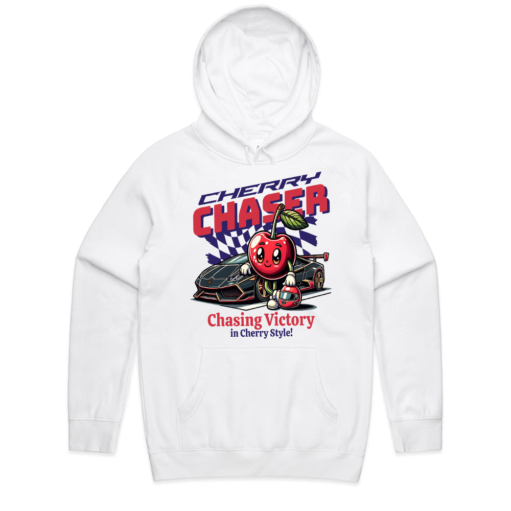 Cherry Chaser T-Shirt – Fun Racing-Inspired Supercar & Cartoon Cherry Tee
