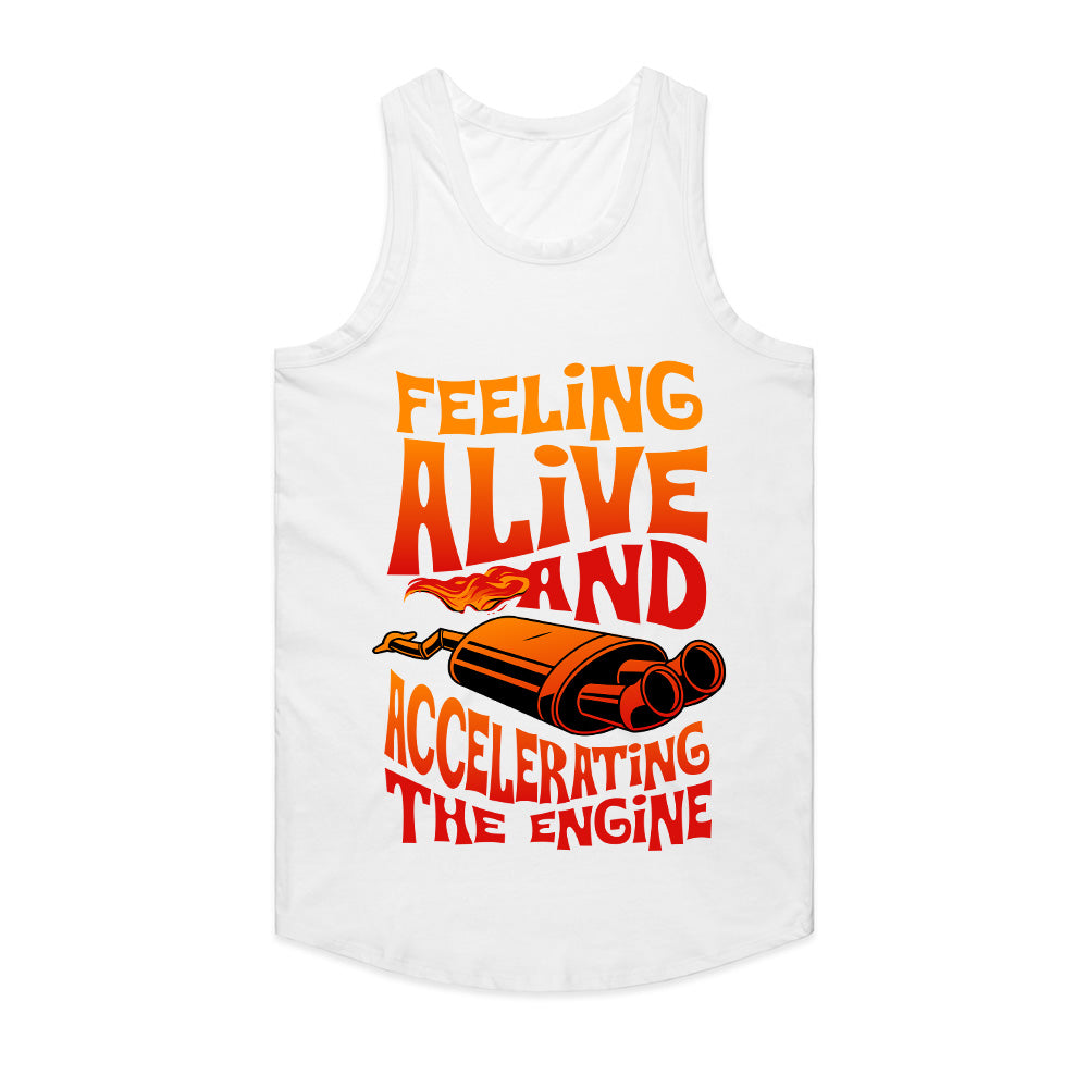 Feeling Alive & Accelerating T-Shirt – High-Speed Exhaust Flames Streetwear