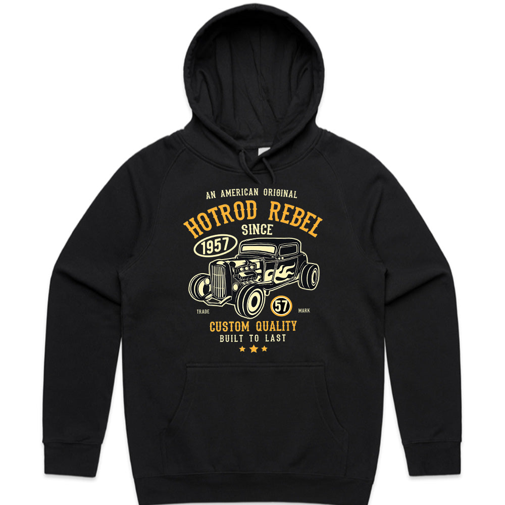1957 Hot Rod Rebel Vintage T-Shirt – Classic Muscle Car Enthusiast Tee