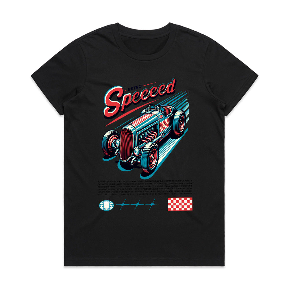 Retro Speed – Vintage Hot Rod Racing Graphic T-Shirt