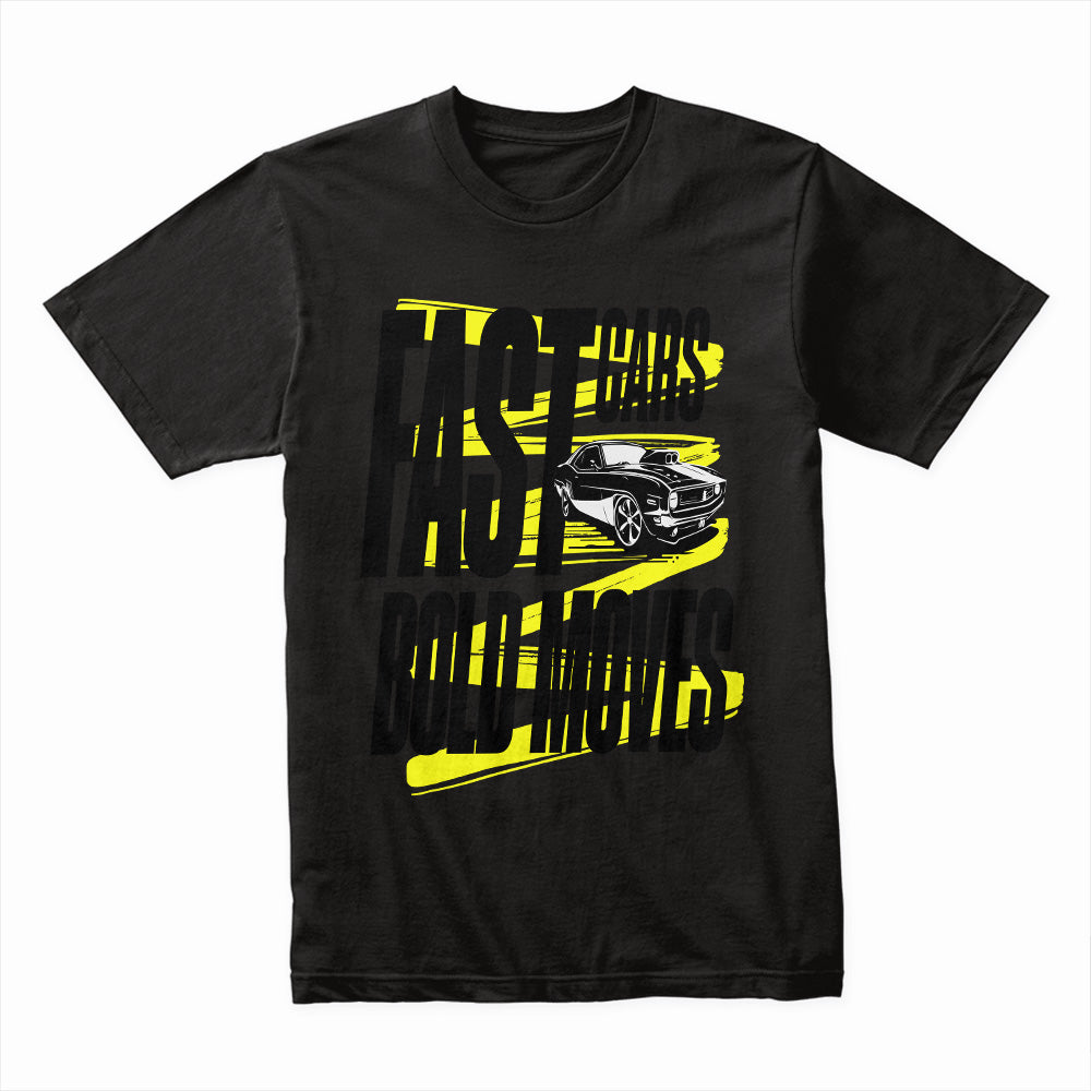 Fast Cars, Bold Moves – High-Speed Muscle Car Streetwear T-Shirt