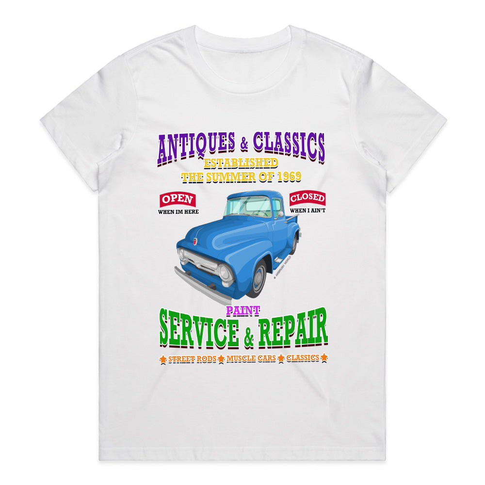 Antique & Classic Car Garage T-Shirt – Vintage Hot Rod Service & Repair Tee