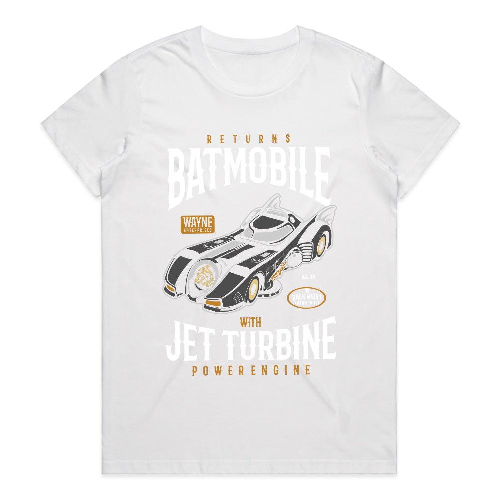Batmobile Returns T-Shirt – Jet Turbine Power & Dark Knight Style!