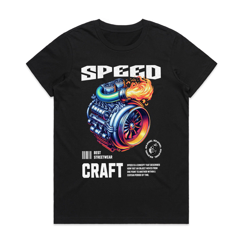 "Speed Craft" Turbo Engine Streetwear T-Shirt – Performance Power & Adrenaline